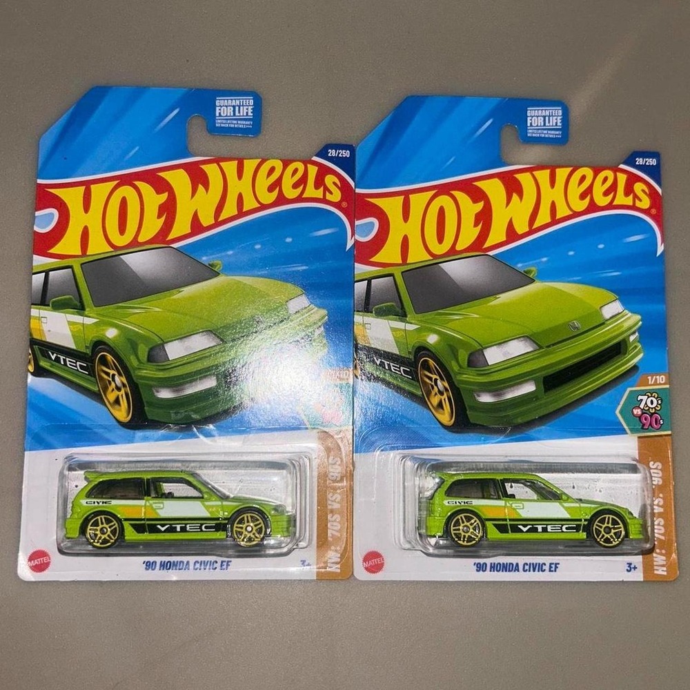 Hot Wheels '90 Honda Civic EF Green JDM Diecast Car Bundle Lot